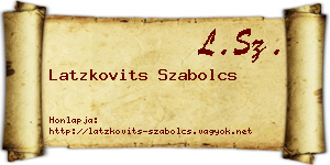 Latzkovits Szabolcs névjegykártya