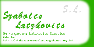 szabolcs latzkovits business card